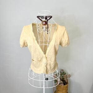 Stunning vintage y2k cream/tan fairy lace bolero cardigan top
